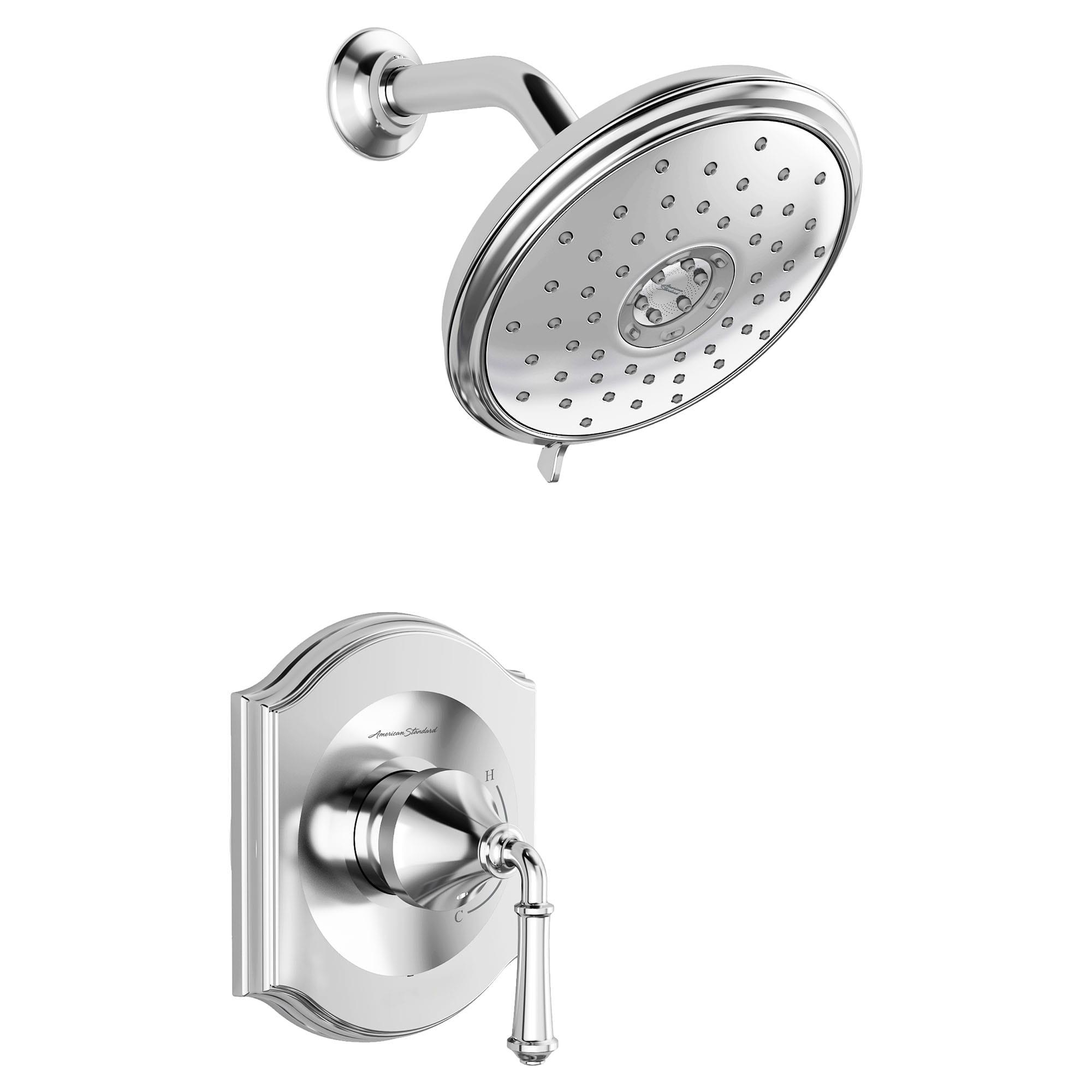 Portsmouth 1.8 GPM Shower Trim Kit with Water-Saving Showerhead and Double Ceramic Pressure Balance Cartridge with Lever Handle